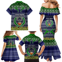 Personalised Pohnpei State Christmas Family Matching Mermaid Dress and Hawaiian Shirt Coat of Arms Beautiful Merry Xmas Snowflake LT03 - Polynesian Pride