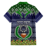 personalised-pohnpei-state-christmas-family-matching-short-sleeve-bodycon-dress-and-hawaiian-shirt-coat-of-arms-beautiful-merry-xmas-snowflake