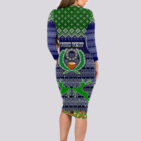 personalised-pohnpei-state-christmas-long-sleeve-bodycon-dress-coat-of-arms-beautiful-merry-xmas-snowflake