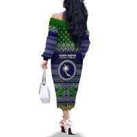 personalised-chuuk-state-christmas-off-the-shoulder-long-sleeve-dress-coat-of-arms-beautiful-merry-xmas-snowflake