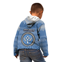 Personalised Kosrae Christmas Kid Hoodie Coat of Arms Beautiful Merry Xmas Snowflake LT03 - Polynesian Pride