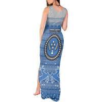 Personalised Kosrae Christmas Tank Maxi Dress Coat of Arms Beautiful Merry Xmas Snowflake LT03 - Polynesian Pride