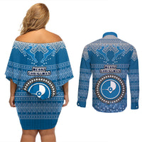 yap-christmas-couples-matching-off-shoulder-short-dress-and-long-sleeve-button-shirts-coat-of-arms-beautiful-merry-xmas-snowflake