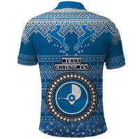 Yap Christmas Polo Shirt Coat of Arms Beautiful Merry Xmas Snowflake LT03 - Polynesian Pride