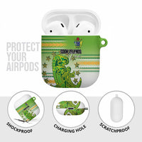 Cook Islands Va'a Race AirPods Case Te Tatau Tattoos Sporty Style Green-White Color - Polynesian Pride