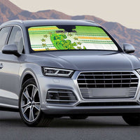 Cook Islands Va'a Race Auto Sun Shade Te Tatau Tattoos Sporty Style Green-White Color - Polynesian Pride