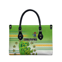 Cook Islands Va'a Race Leather Bag Te Tatau Tattoos Sporty Style Green-White Color - Polynesian Pride
