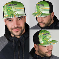 Cook Islands Va'a Race Mesh Trucker Cap Te Tatau Tattoos Sporty Style Green-White Color LT03 - Polynesian Pride