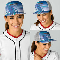 Cook Islands Va'a Race Baseball Net Cap Te Tatau Tattoos Sporty Style Light Blue Color - Polynesian Pride