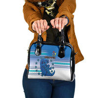 Cook Islands Va'a Race Shoulder Handbag Te Tatau Tattoos Sporty Style Light Blue Color - Polynesian Pride