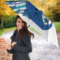 Cook Islands Va'a Race Umbrella Te Tatau Tattoos Sporty Style Light Blue Color - Polynesian Pride