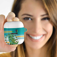 Cook Islands Va'a Race AirPods Case Te Tatau Tattoos Sporty Style Turquoise Color LT03 - Polynesian Pride