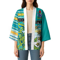 Personalised Cook Islands Va'a Race Kimono Te Tatau Tattoos Sporty Style Turquoise Color - Polynesian Pride