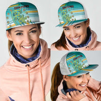 Cook Islands Va'a Race Mesh Trucker Cap Te Tatau Tattoos Sporty Style Turquoise Color - Polynesian Pride