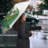 Cook Islands Va'a Race Umbrella Te Tatau Tattoos Sporty Style Turquoise Color - Polynesian Pride