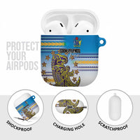 Cook Islands Va'a Race AirPods Case Te Tatau Tattoos Sporty Style Glory Blue Color LT03 - Polynesian Pride