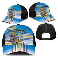 Cook Islands Va'a Race Baseball Net Cap Te Tatau Tattoos Sporty Style Glory Blue Color - Polynesian Pride
