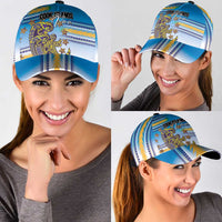 Cook Islands Va'a Race Classic Cap Te Tatau Tattoos Sporty Style Glory Blue Color - Polynesian Pride
