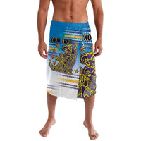 Personalised Cook Islands Va'a Race Lavalava Te Tatau Tattoos Sporty Style Glory Blue Color - Polynesian Pride