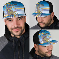 Cook Islands Va'a Race Mesh Trucker Cap Te Tatau Tattoos Sporty Style Glory Blue Color - Polynesian Pride