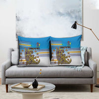 Cook Islands Va'a Race Pillow Cover Te Tatau Tattoos Sporty Style Glory Blue Color - Polynesian Pride
