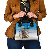 Cook Islands Va'a Race Shoulder Handbag Te Tatau Tattoos Sporty Style Glory Blue Color - Polynesian Pride