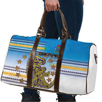 Cook Islands Va'a Race Travel Bag Te Tatau Tattoos Sporty Style Glory Blue Color - Polynesian Pride
