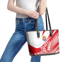Tahiti Va'a Race Leather Tote Bag Polynesian Tattoos Sporty Style - Polynesian Pride