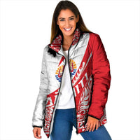 Personalised Tahiti Va'a Race Padded Jacket Polynesian Tattoos Sporty Style - Polynesian Pride