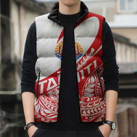 Personalised Tahiti Va'a Race Sleeveless Puffer Jacket Polynesian Tattoos Sporty Style - Polynesian Pride