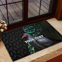 Custom Pukeko New Zealand Rubber Doormat Koru Papua Shell with Silver Fern Pattern LT03 - Polynesian Pride