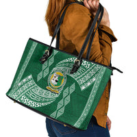 Tonga Lahaina High School Leather Tote Bag Traditional Ngatu and Polynesian Pattern LT03 - Polynesian Pride