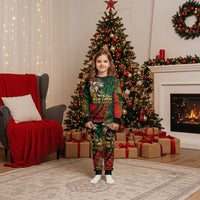 Aotearoa One Love Christmas Pajama Set Reggae Lion with Kakahu Huruhuru
