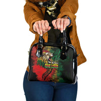 Aotearoa One Love Shoulder Handbag Reggae Lion with Kakahu Huruhuru