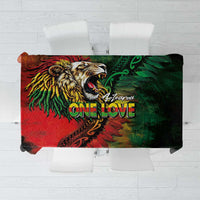 Aotearoa One Love Tablecloth Reggae Lion with Kakahu Huruhuru LT03 Black - Polynesian Pride