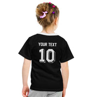 Custom Aotearoa Rugby Kid T Shirt Fern Blacks-Traditional Maori Motifs Design