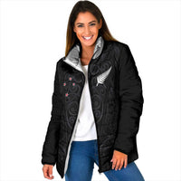 Custom Aotearoa Rugby Padded Jacket Fern Blacks-Traditional Maori Motifs Design