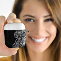 Samoan DNA Art Tattoo AirPods Case Polynesian Pattern Black Color