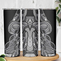 Samoan DNA Art Tattoo Skinny Tumbler Polynesian Pattern Black Color
