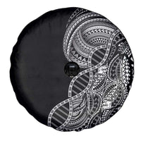 Samoan DNA Art Tattoo Spare Tire Cover Polynesian Pattern Black Color