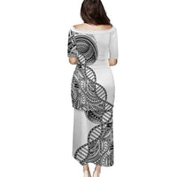 Samoan DNA Art Tattoo Family Matching Puletasi and Hawaiian Shirt Polynesian Pattern White Color LT03 - Polynesian Pride
