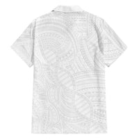 Samoan DNA Art Tattoo Family Matching Puletasi and Hawaiian Shirt Polynesian Pattern All White LT03 - Polynesian Pride