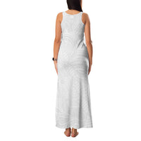 Samoan DNA Art Tattoo Family Matching Tank Maxi Dress and Hawaiian Shirt Polynesian Pattern All White