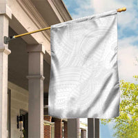 Samoan DNA Art Tattoo Garden Flag Polynesian Pattern All White LT03 House Flag White - Polynesian Pride