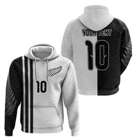 Custom New Zealand Football Hoodie Silver Fern and Maori Tribal Black White Half Sporty Style LT03 - Polynesian Pride