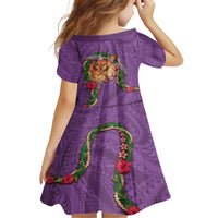 Hawaii Pikake and Maile Lei Family Matching Off Shoulder Short Dress and Hawaiian Shirt Honu Polynesian Pattern Pink Color LT03 - Polynesian Pride