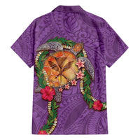 Hawaii Pikake and Maile Lei Family Matching Puletasi and Hawaiian Shirt Honu Polynesian Pattern Pink Color LT03 - Polynesian Pride