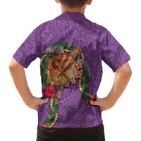 Hawaii Pikake and Maile Lei Family Matching Summer Maxi Dress and Hawaiian Shirt Honu Polynesian Pattern Pink Color LT03 - Polynesian Pride