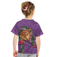 Hawaii Pikake and Maile Lei Kid T Shirt Honu Polynesian Pattern Pink Color LT03 - Polynesian Pride