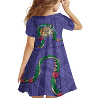 Hawaii Pikake and Maile Lei Family Matching Puletasi and Hawaiian Shirt Honu Polynesian Pattern Purple Color LT03 - Polynesian Pride